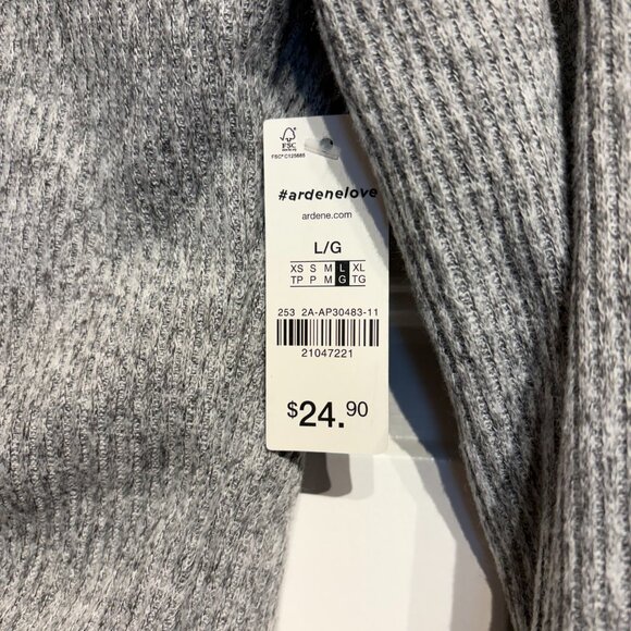 NWT - Ardene Collared Scrunch Front Ribbed Knit Crop Top (L) - Picture 2 of 6